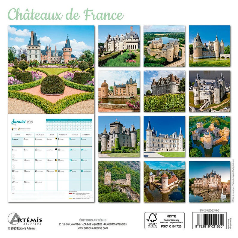 French Calendar 2024 Châteaux De France Etsy Australia