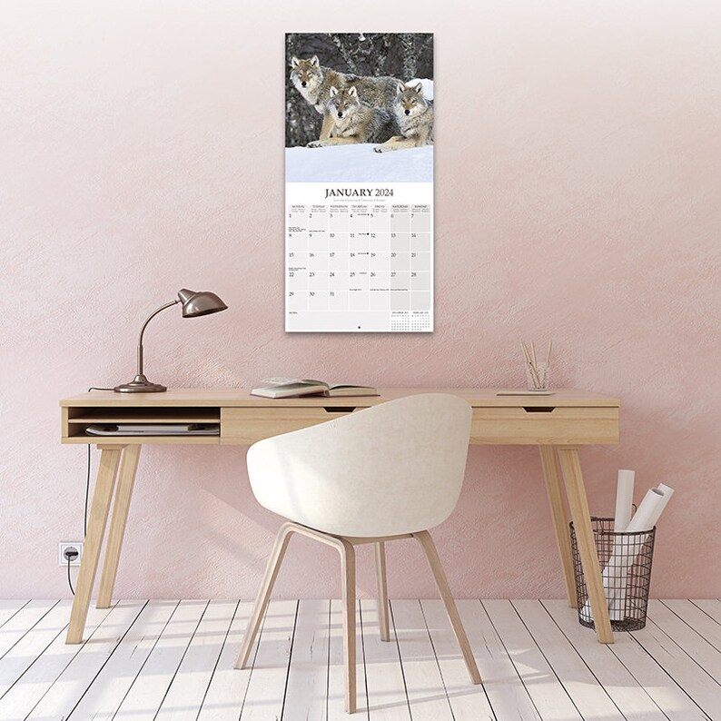 2024 Wolf Calendar With Multi Photos Calendar to Hang With Etsy