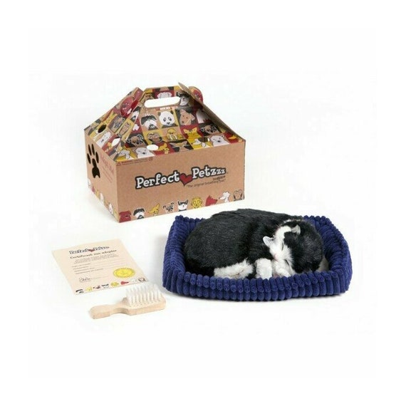 Perfect Petzz Living Plush Black and White Kitten Cat