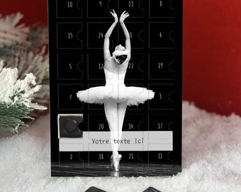 Ballerina Dance Ballet Advent Calendar | Christmas with fine chocolates with a dancer image | Personalized with your message