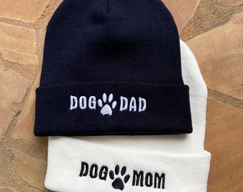 Embroidered Dog Mom Hat - Dog Dad Beanie - Dog Mom Knit Hat - Embroidered Dog Dad Hat - Embroidered Dog Beanie - Dog Mom Beanie