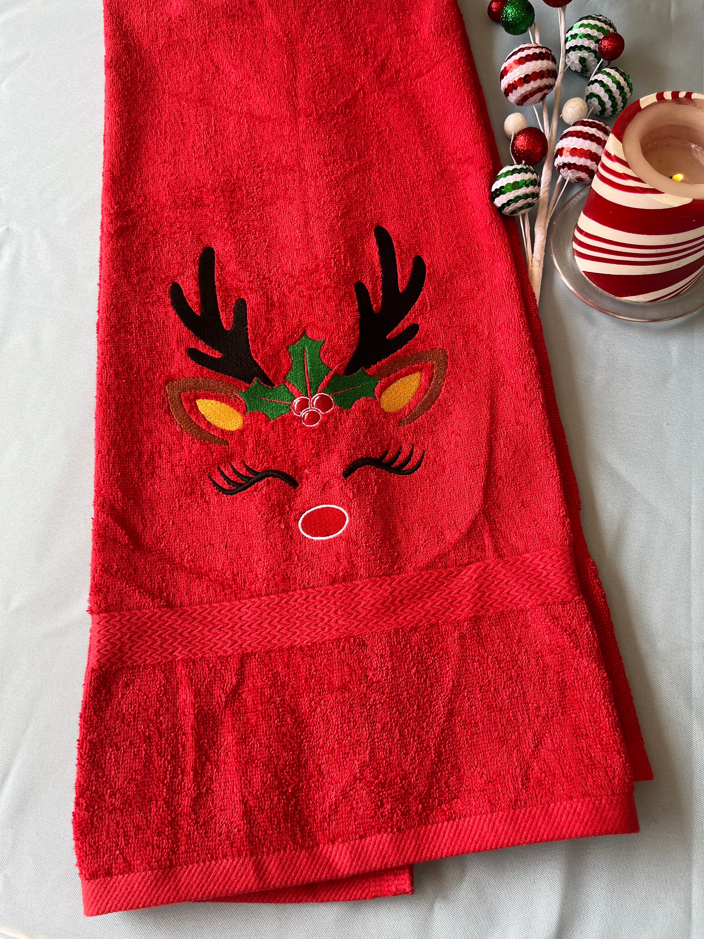 Christmas bathroom towels sale