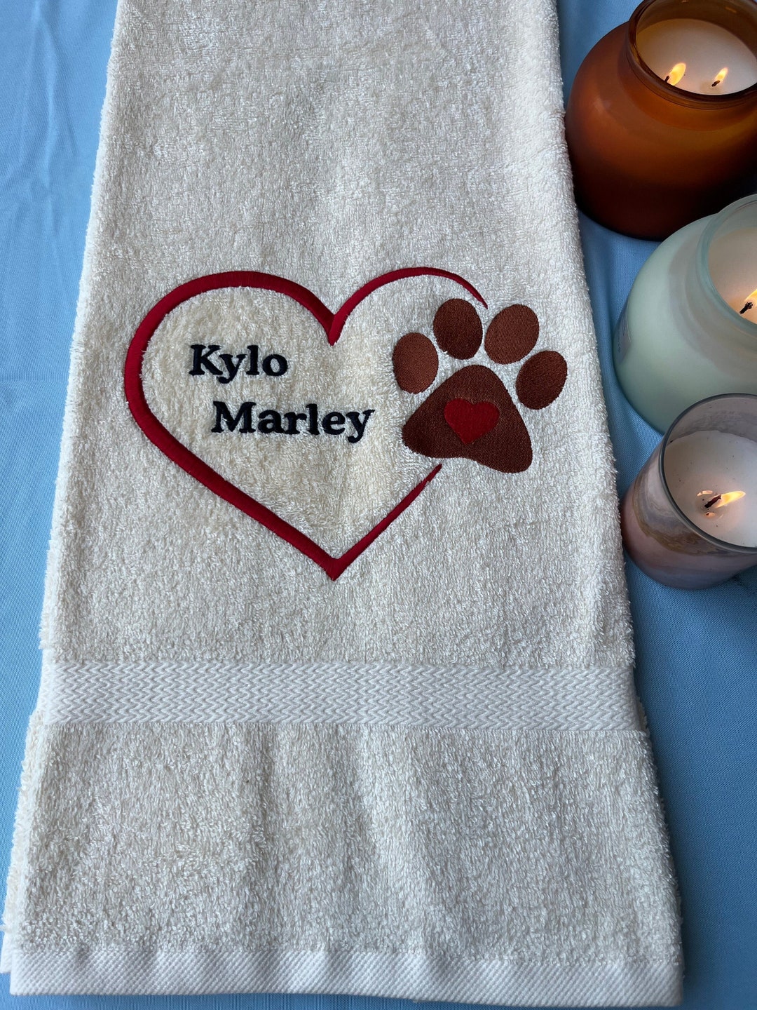 Heart With Paw Towel - Paw Print Bath Towel - Dog Lovers Towel - Cat ...
