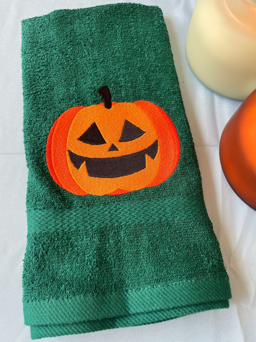 Jackolantern Towel Halloween Pumpkin Hand Towel Jackolantern