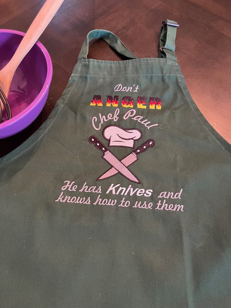 Personalized Embroidered Apron - Funny Saying Chef Apron - Adult ...