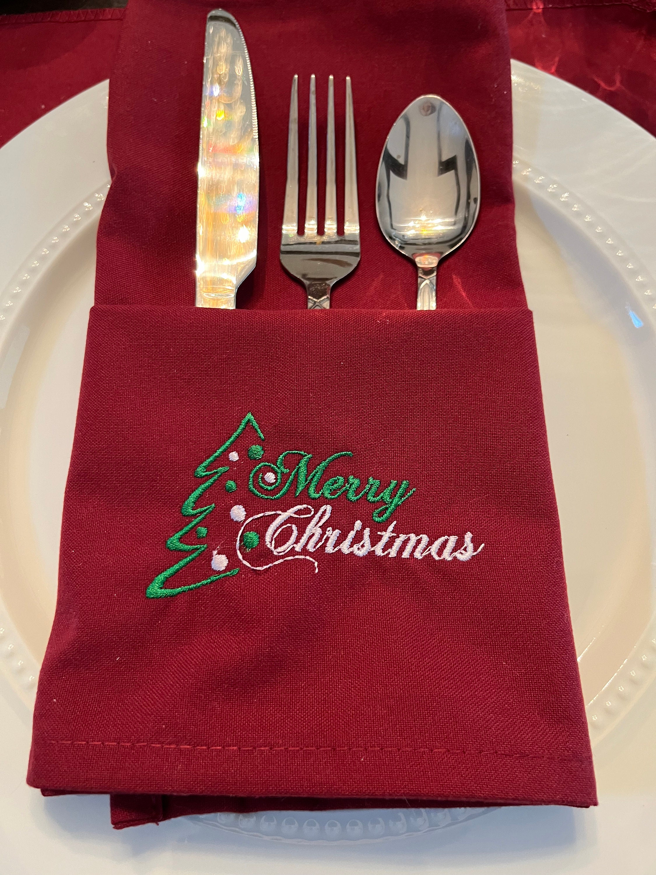 Christmas Tree Placemat & Napkin Christmas Tree Cloth Placemat