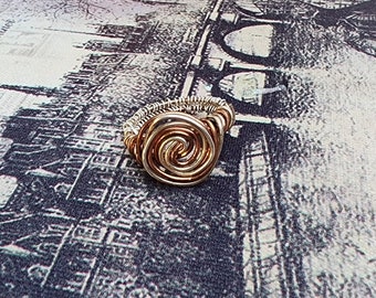 Kupfer & Sterling Silber Swirl Ring