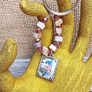 Shimmery Loop Key Chain with Picture Holder