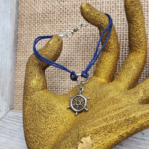 Blue Hemp with Helm Charm Bracelet