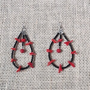 Black N' Red Looped Earrings
