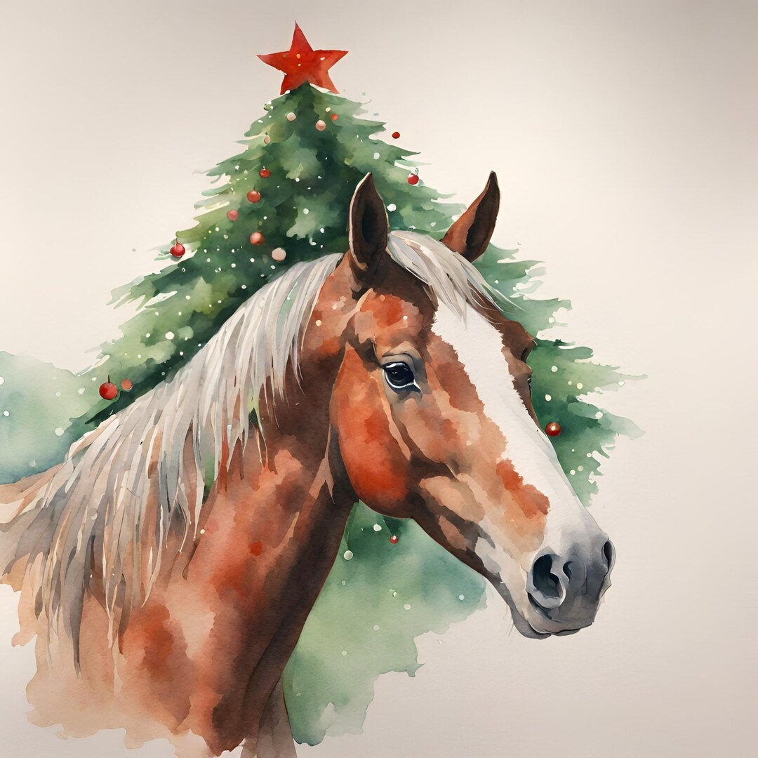 Christmas Horse Downloadable Printable Files, Holiday Horse Downloads ...