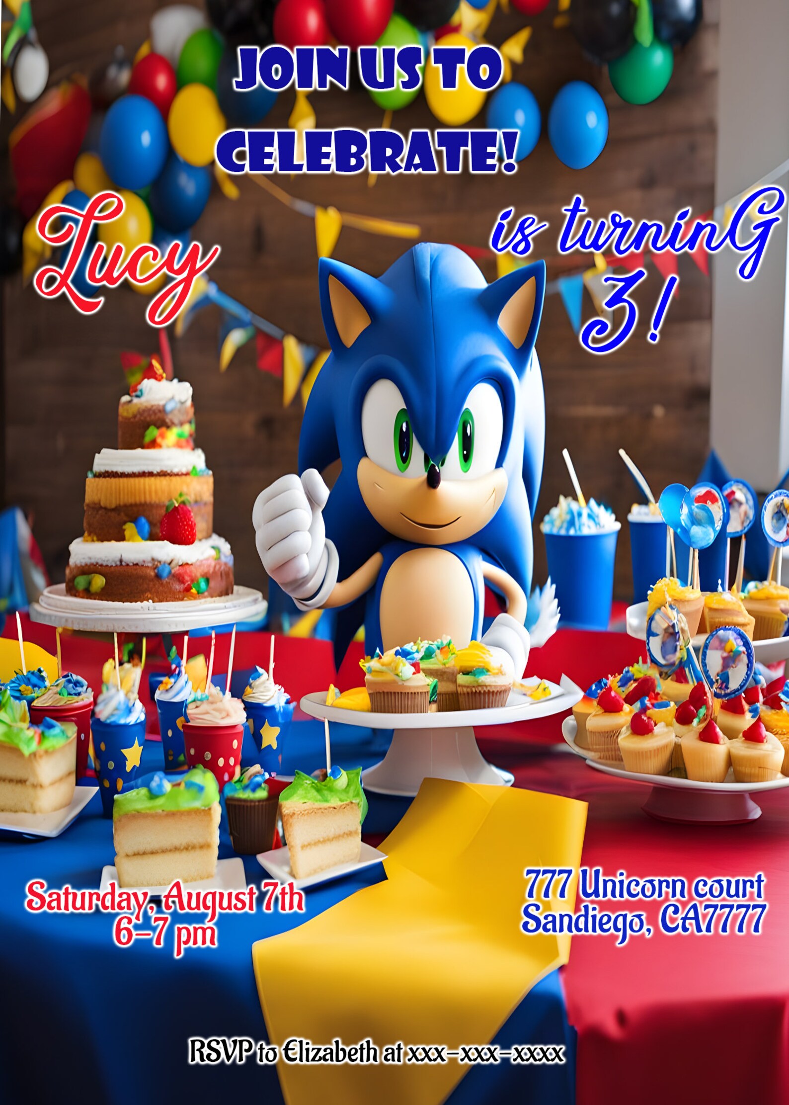 Sonic Birthday Invitations - 3tkc9qz