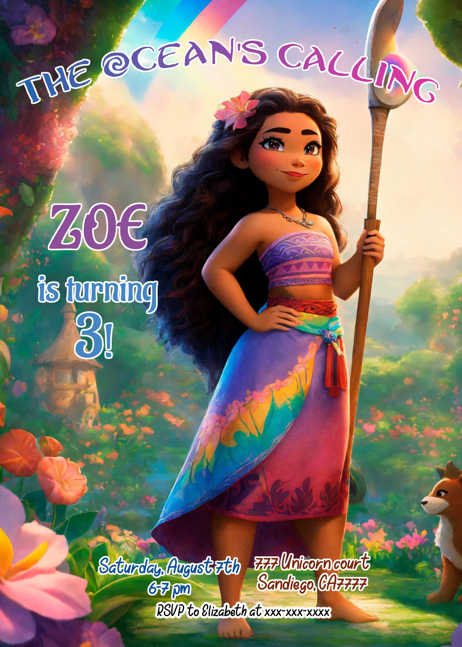 Editable Moana Birthday Invitation Printable Kids Invitation - Etsy