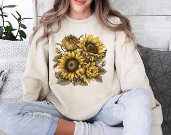 Sunflower Crewneck Sweatshirt, Sunflower Shirt, Floral Sweatshirt, Sunflower Sweater, Fall Sweatshirt, Nature Gifts, Sunflower Gifts for Her