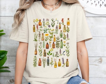 Medicinal Plants Shirt Herbology Shirt Plant Lover Gift Botanical Gardening Tee Gardening Shirt Botany Herbalist Nature Cottagecore T-shirt