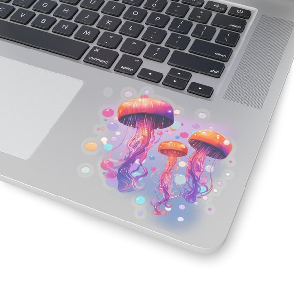 Jellyfish sticker, watercolor design, ocean themed sticker