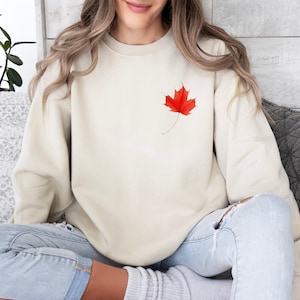 Ahornblatt Sweatshirt, minimalistisches Blatt, kanadisches Hemd, Kanada Sweatshirt, Kanada Tag, Kanada-Flaggen-Shirt, patriotisches Sweatshirt, Oh Kanada,