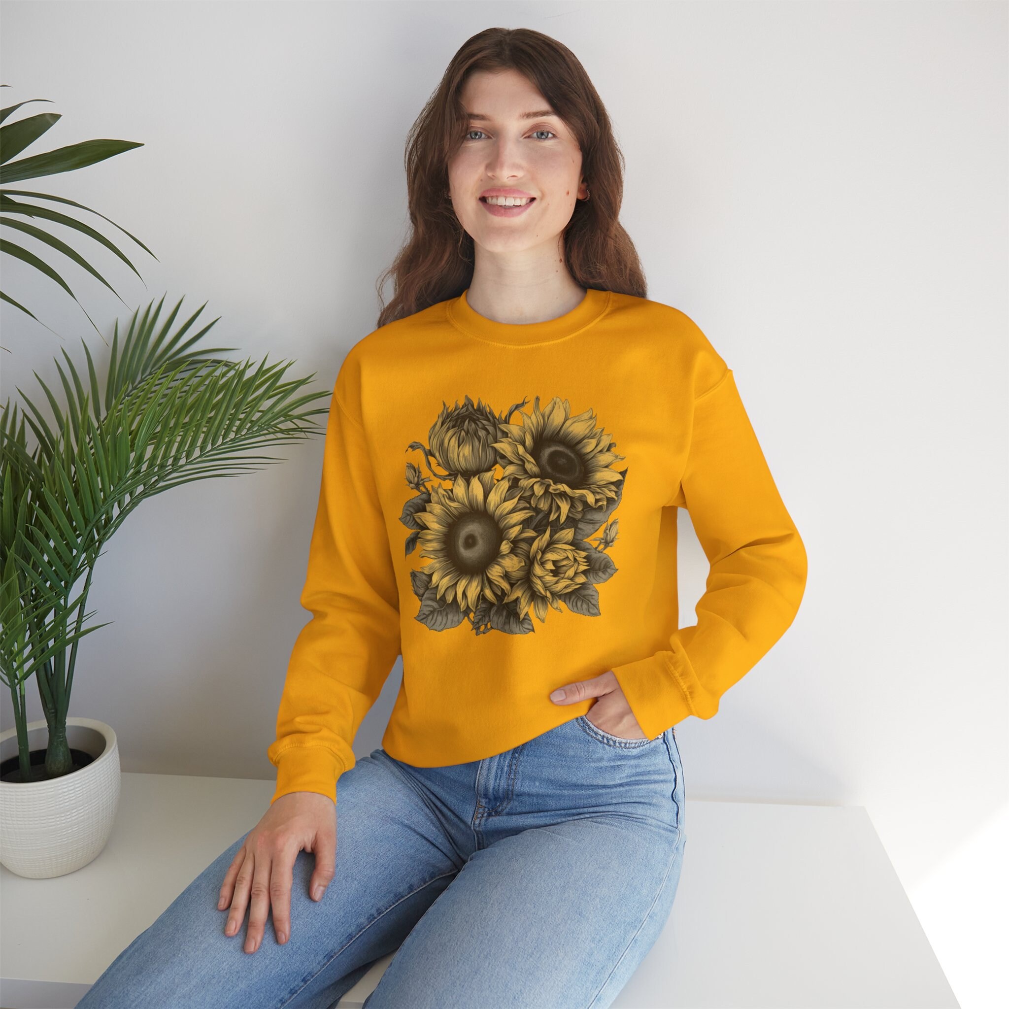 Floral Shirt, Garden Sweatshirt, Sunflower Shirt, Sunflower, Sunshine Shirt, Trending, Gift For Her, Sunflower Graphic, Boho SweatShirt