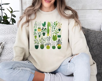 Just One More Plant Sweatshirt Sweater Funny plant shirt Unisex Eco Print plant mom shirt Monstera plant Plant parenthood house plants gift
