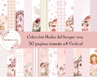 Pink Forest Fairies Digital Kit