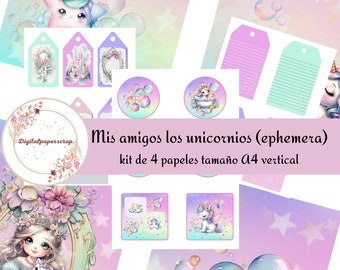 My Unicorn Friends Digital Ephemera Kit