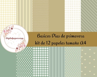 Spring Days Basics, kit of 12 papers