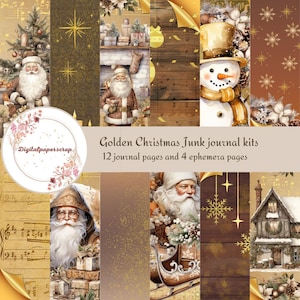 gouden kerst junk journal kit