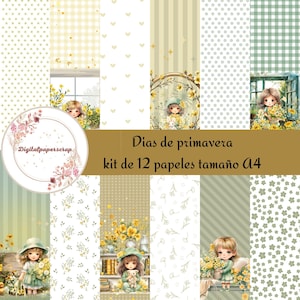 Spring days Kit 12 a4 printable papers