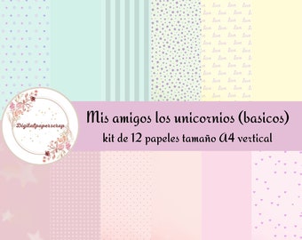 My Unicorn Friends Basic Digital Paper Kit