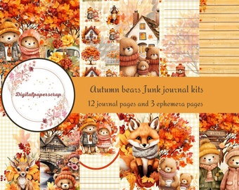 Kit journal ositos de otoño