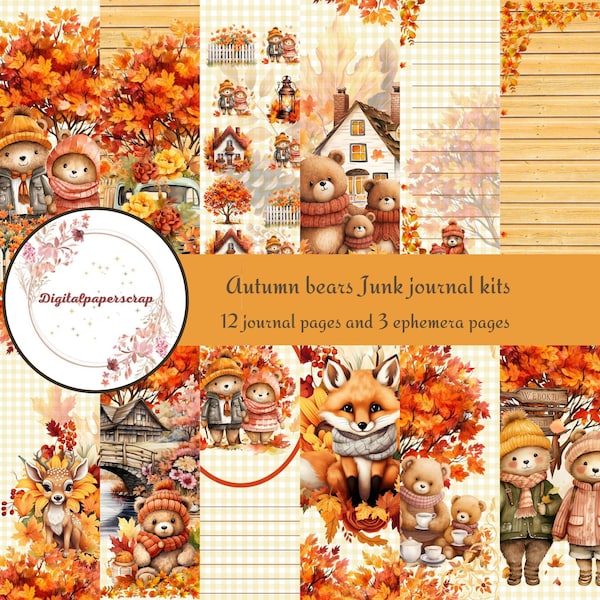 Kit journal ositos de otoño