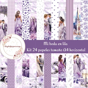 Collection numérique de mariage violet
