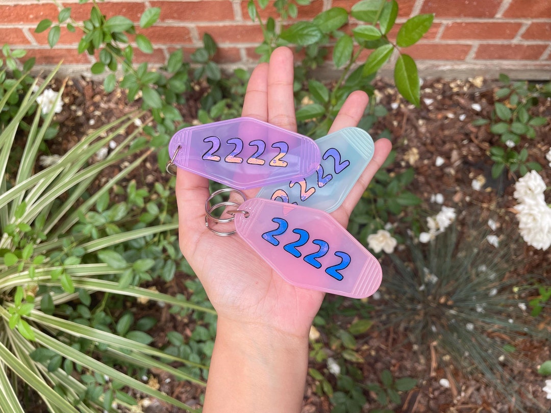 Holographic Pastel Keychain - 2222 Keychain - 22 Keychain - Vinyl ...