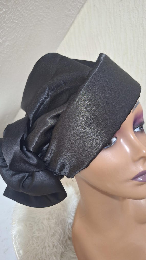 Black Zara Cap, Women Turban, African Headwear African Gele