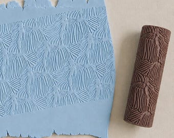 Organic Floral Texture Roller | Polymer Clay Embossing Tool (3 Inch)