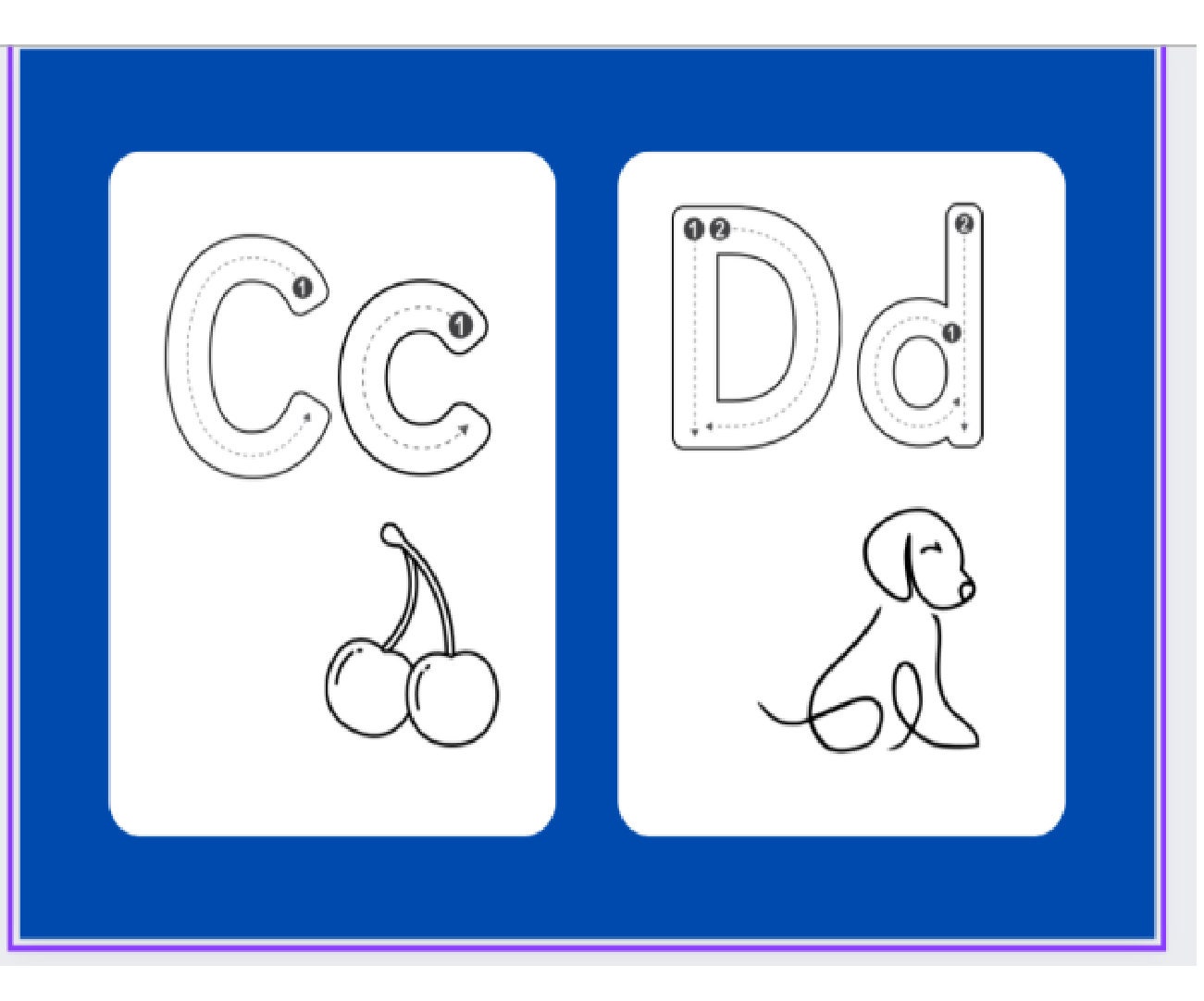 Alphabets Flash Card Printable for Kids Trace and Color Etsy