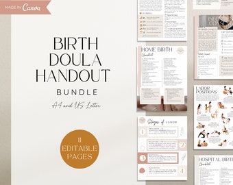 Birth Doula Handout Bundle, Birth Doula Client Handouts, Childbirth Education, Doula Templates, Labor and Delivery, Pregnancy Education