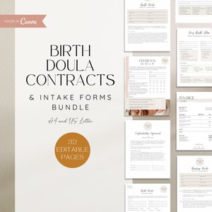 Birth Doula Contracts and Intake Forms Bundle for New Clients, Birth Doula Intake Forms, Birth Doula New Client Bundle, Doula Templates