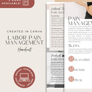 Labor Pain Management Birth Doula Handout Expectant Mother