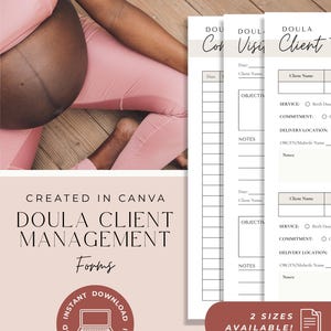 Doula Client Management Forms Birth Client Organization Communication Template Postpartum Support Tracking Sheet Birth Worker Client Record