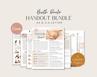 Birth Doula Handout Bundle, Birth Doula Client Handouts, Childbirth Education, Doula Templates, Labor and Delivery, Pregnancy Education