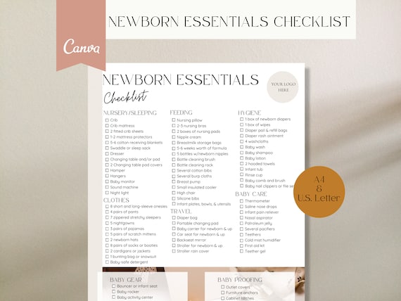 Newborn Essentials Checklist, Newborn Must Haves, Baby Essentials List, Baby Checklist, Baby Preparation, Mom to be gift, Baby Planning
