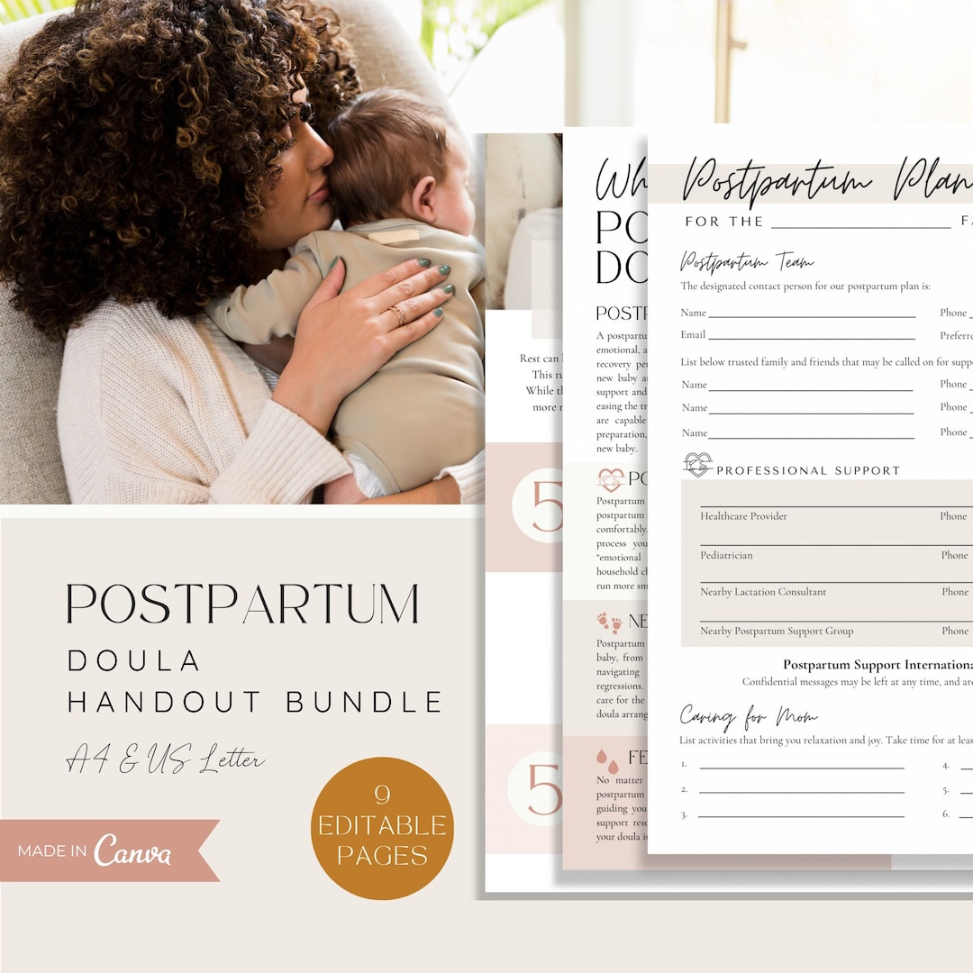 Postpartum Handout Bundle Postpartum Doula Handouts Etsy