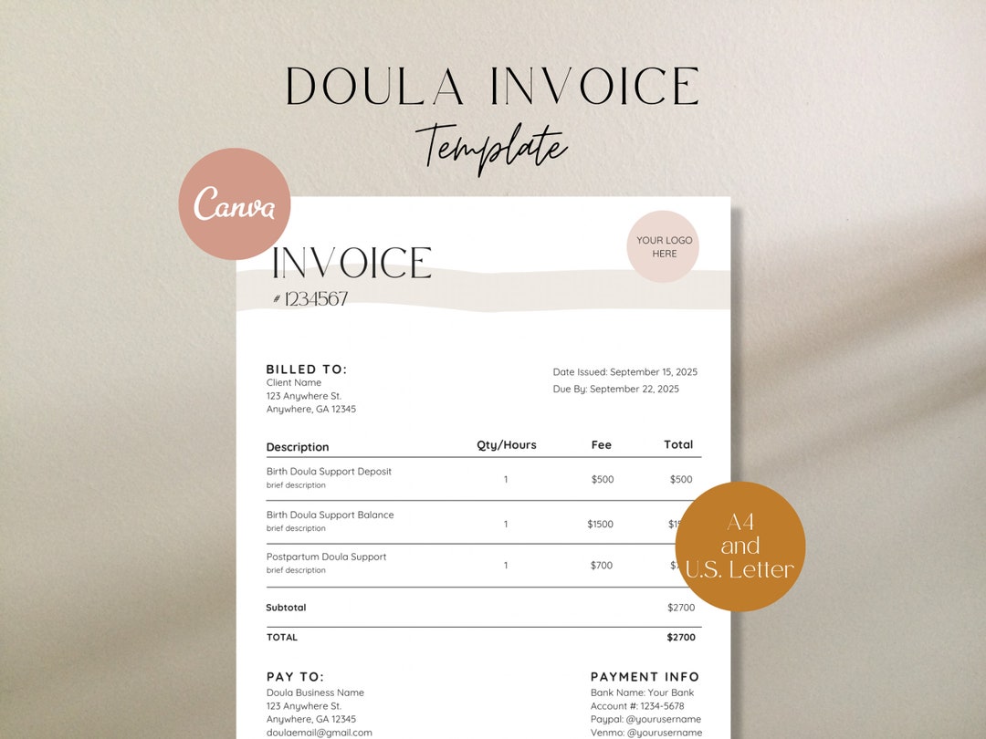 Doula Invoice Template Birth Doula Invoice Postpartum Doula Invoice Doula Invoice Template Birth Doula Invoice Postpartum Doula Invoice