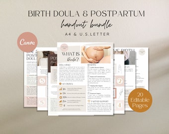 Birth and Postpartum Handout Bundle for Doulas: Doula Client Templates