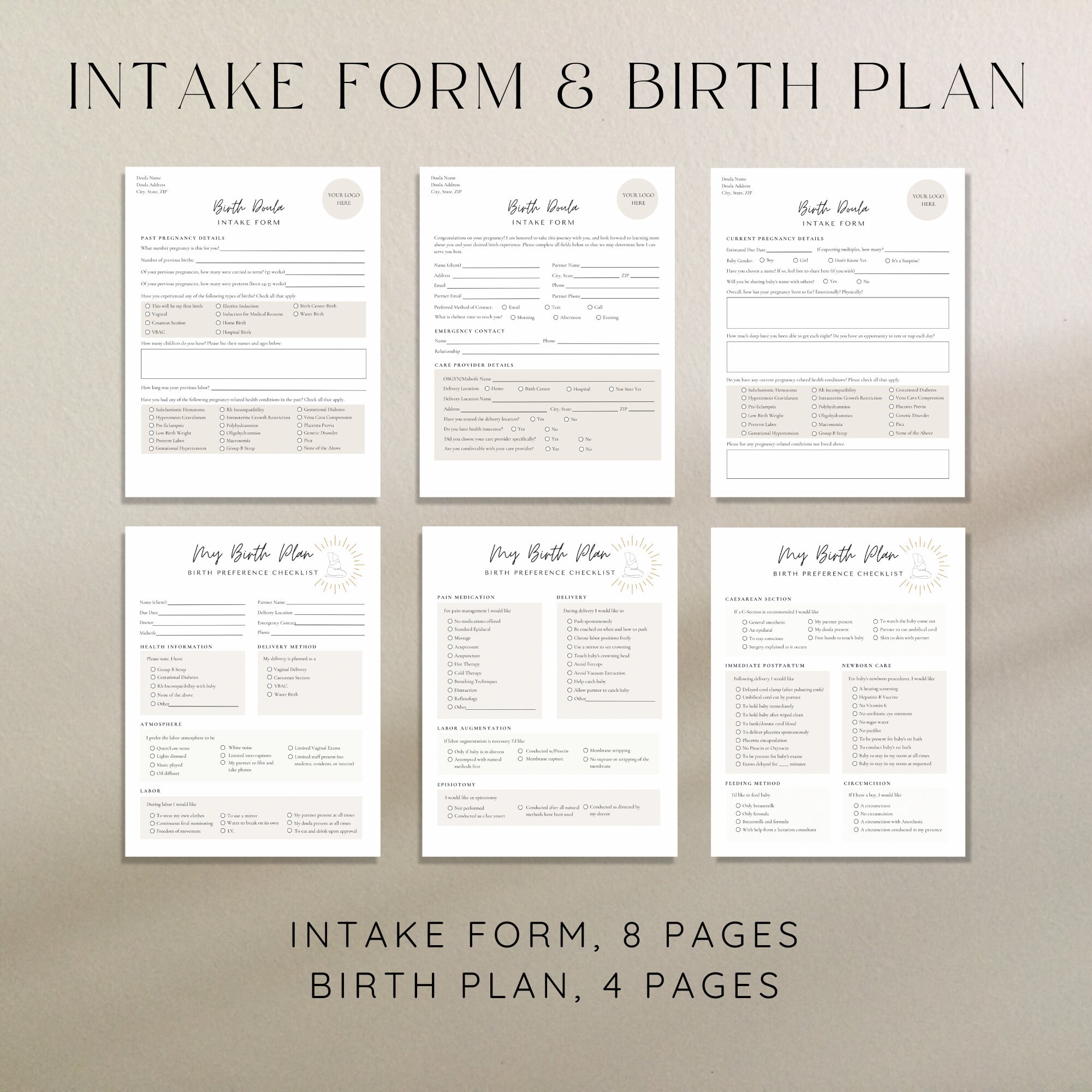 Birth Doula Contracts and Intake Forms Bundle for New Clients - Etsy