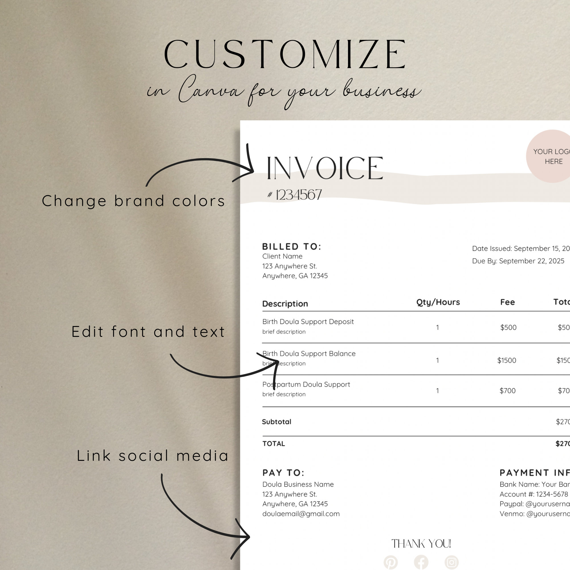 Doula Invoice Template Birth Doula Invoice Postpartum Doula Invoice Doula Invoice Template Birth Doula Invoice Postpartum Doula Invoice