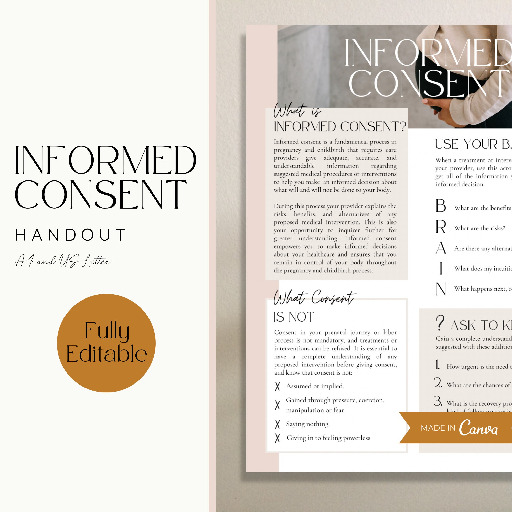 Consent Handout.pdf Doula Informed Consent Handout for New Clients, Birth Doula Handout ...