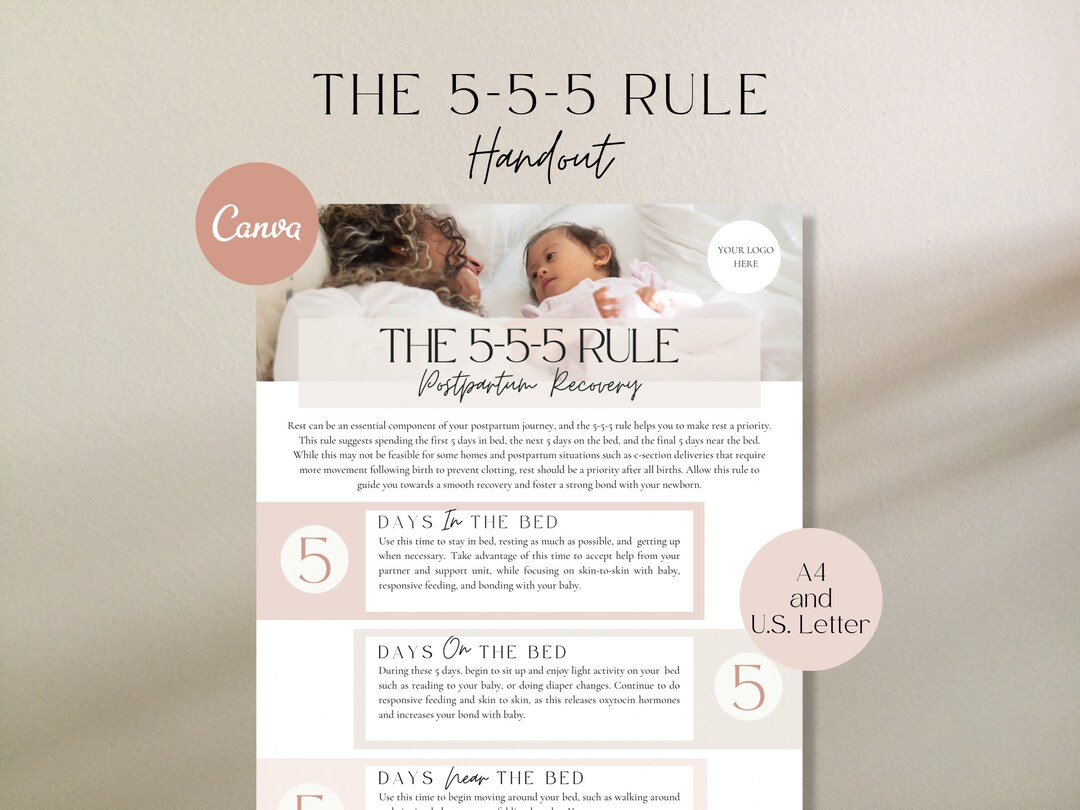 5-5-5 Postpartum Recovery Rule Handout: Postnatal Planning Template ...