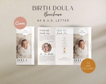 Birth Doula Brochure, Doula Trifold Brochure, Doula Brochure Template, Doula Marketing Brochure, Doula Business Marketing, Doula Marketing